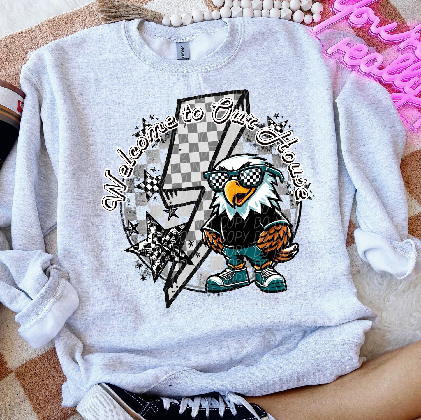 Welcome to our house eagles (checkered)