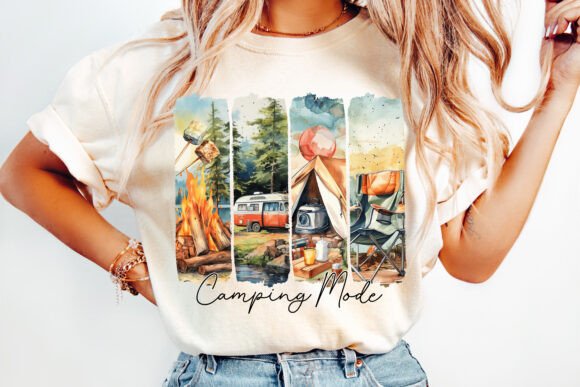 Camping Mode Vintage Brushstroke