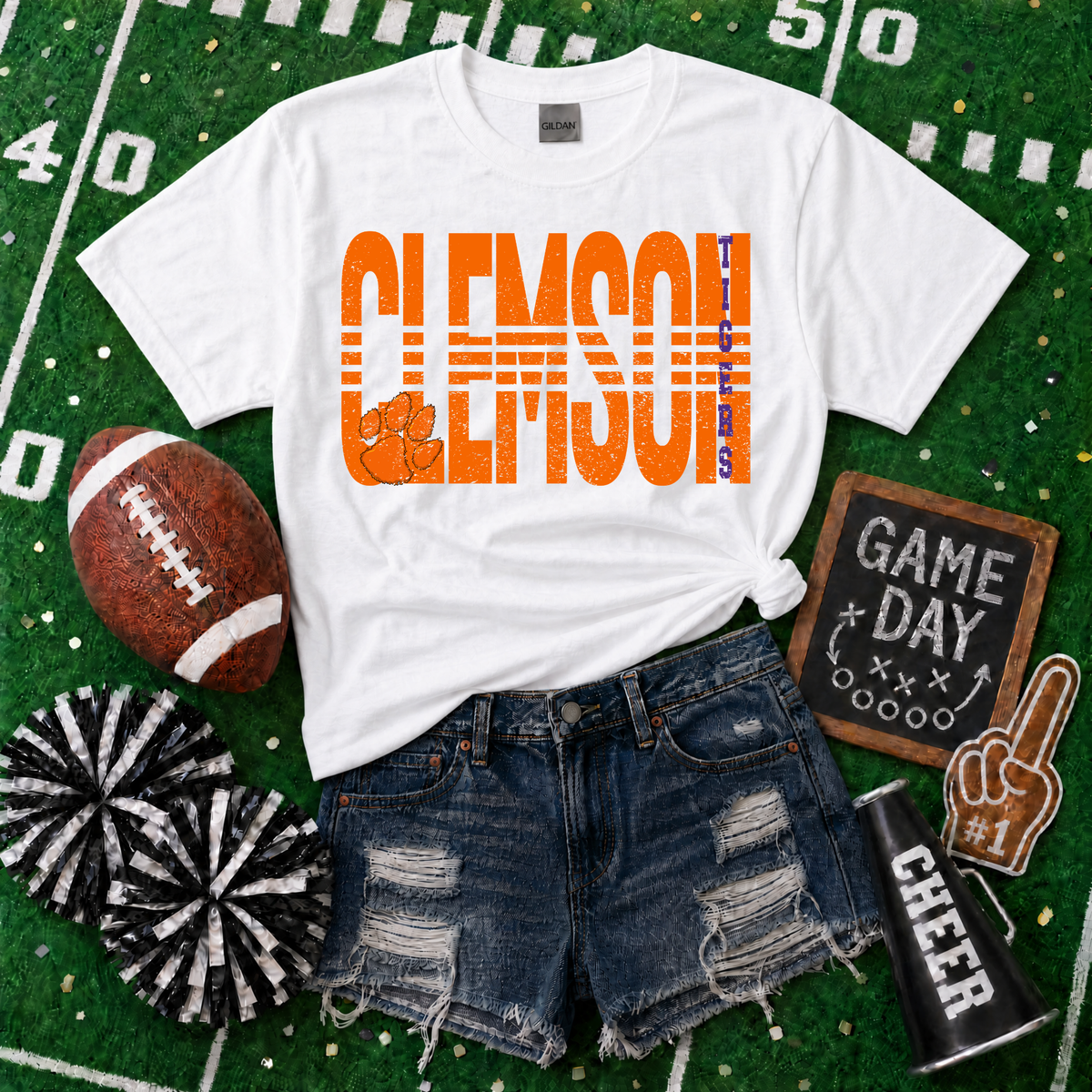 College Lined - Clemson Tigers