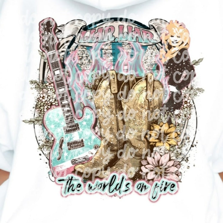 Liar Liar The Worlds On Fire Dolly BACK-DTF Transfer