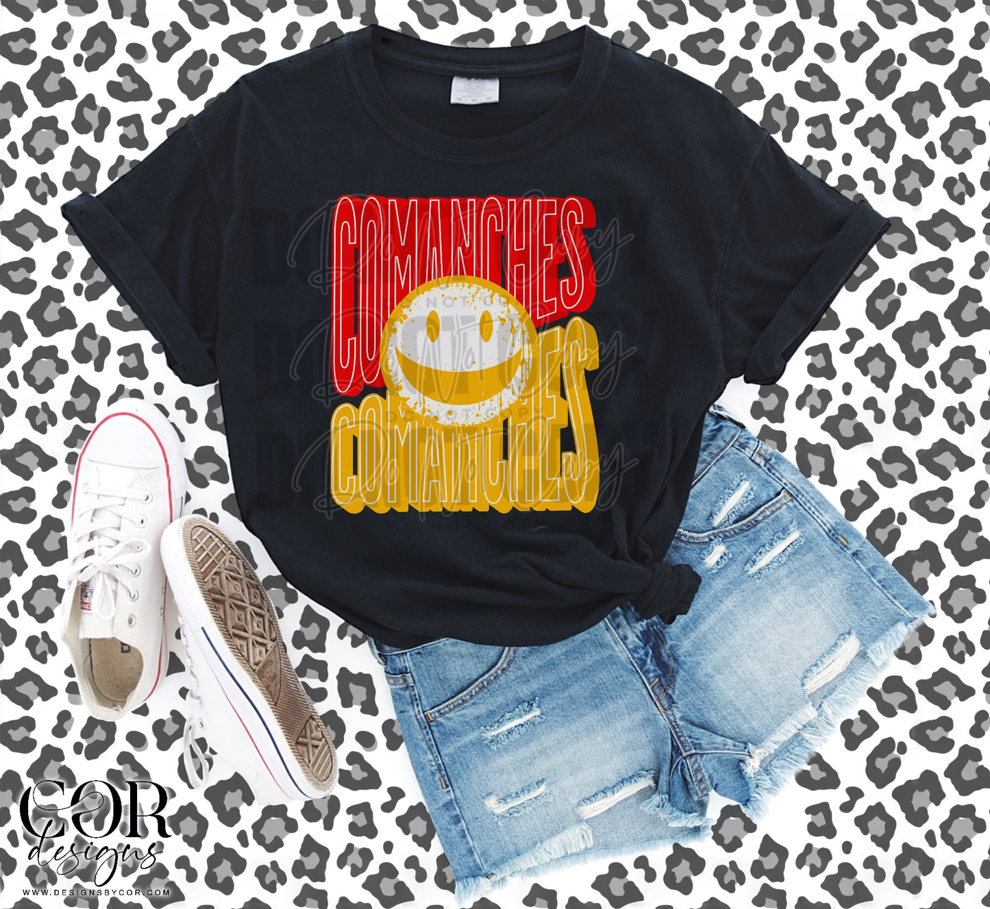 Comanches Red And Yellow Smiley Face