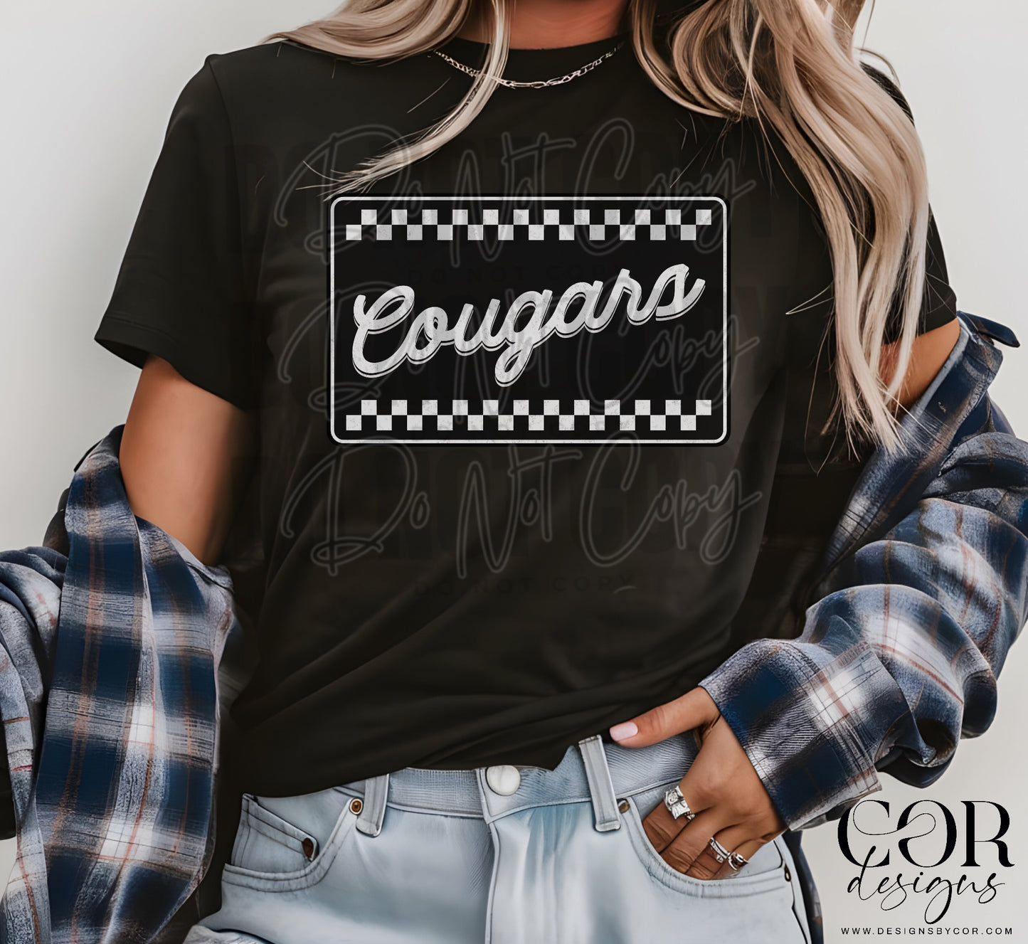 Cougars Black And White Checkered
