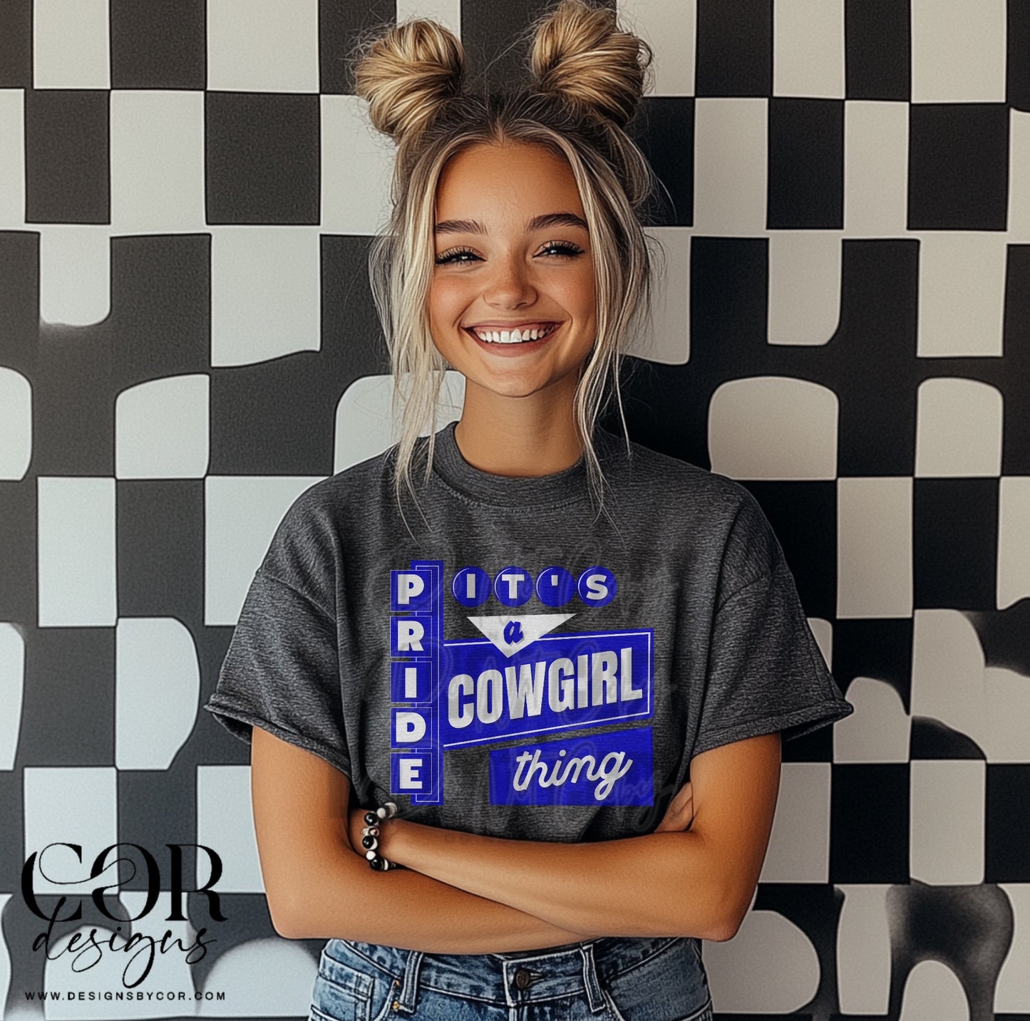 Its A Cowboy Pride Thing Blue And White