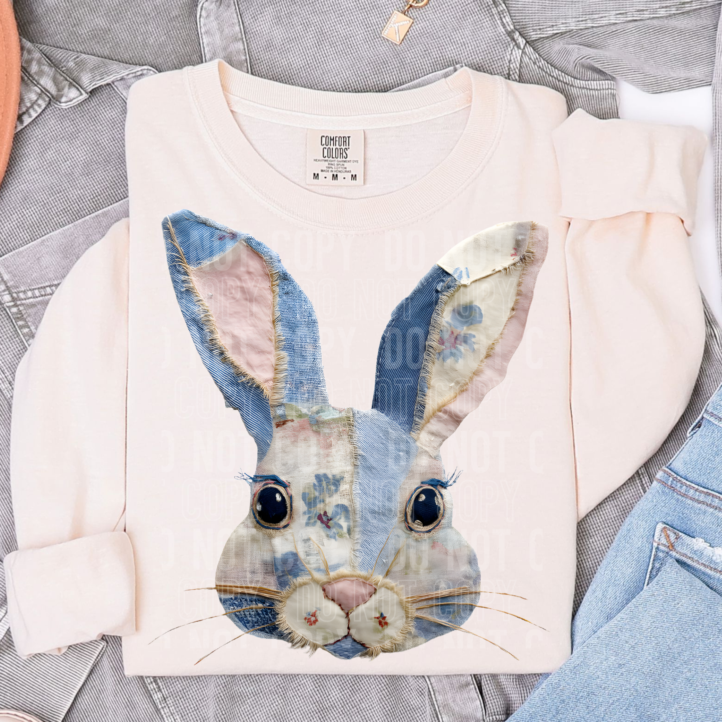 DENIM PATCH EASTER BUNNY