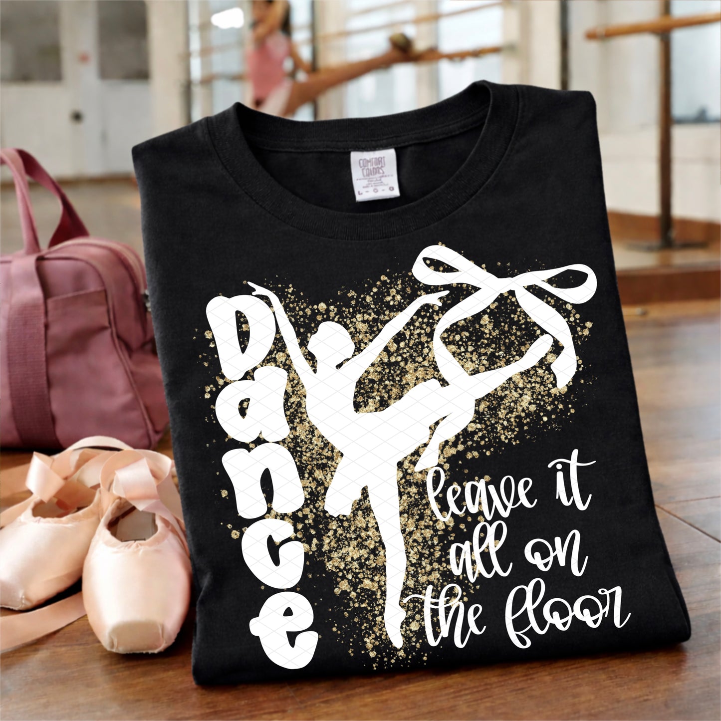 DANCE LEAVE IT ALL ON THE FLOOR WHITE WITH GOLD