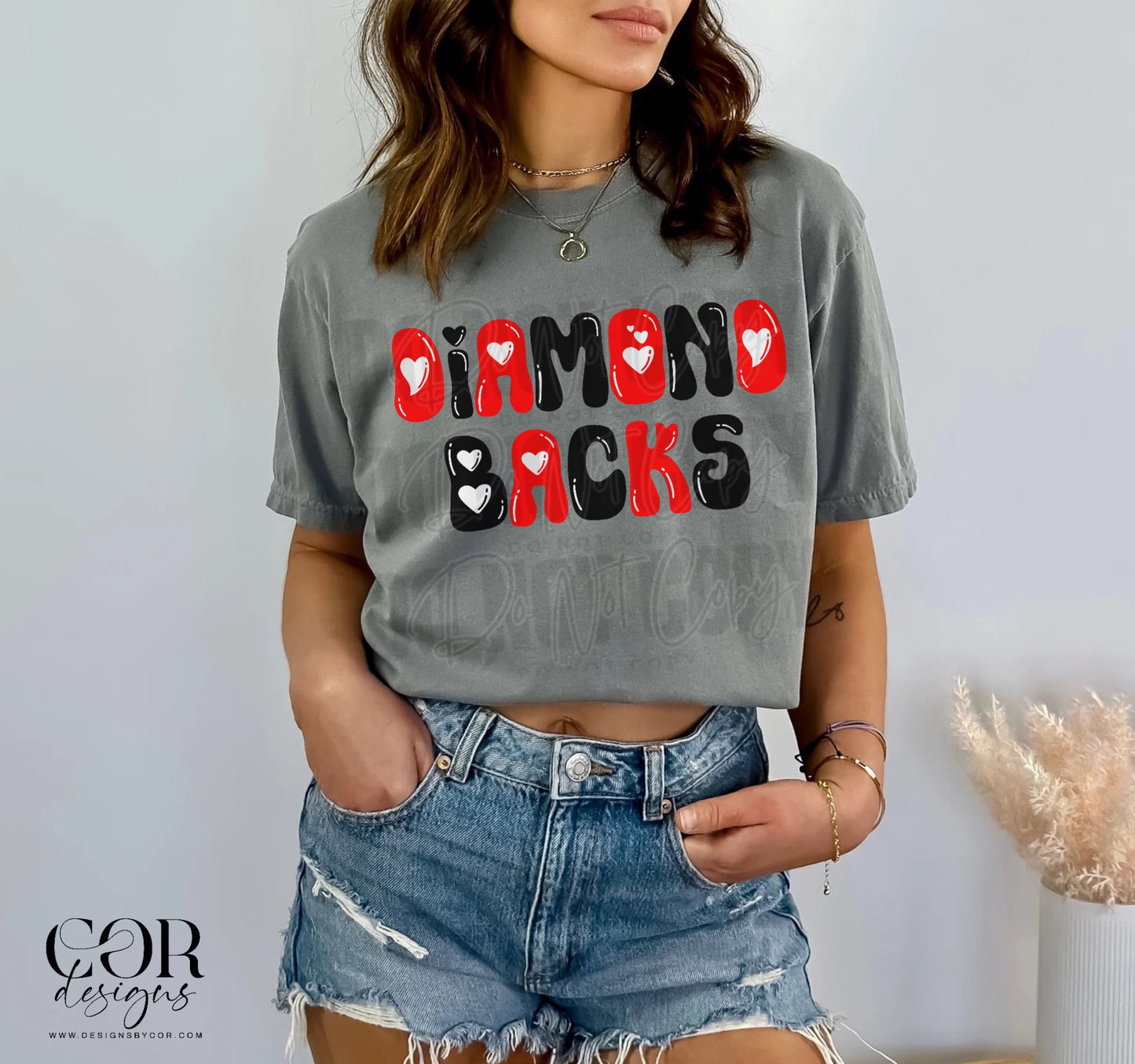 Diamondbacks Red And Black Heart Letters