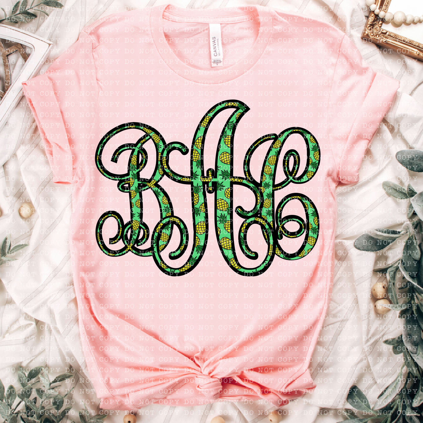 Green Pineapple Monogram