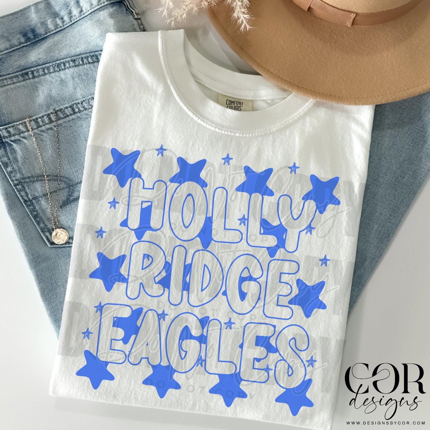 Holy Ridge Eagles (blue stars)