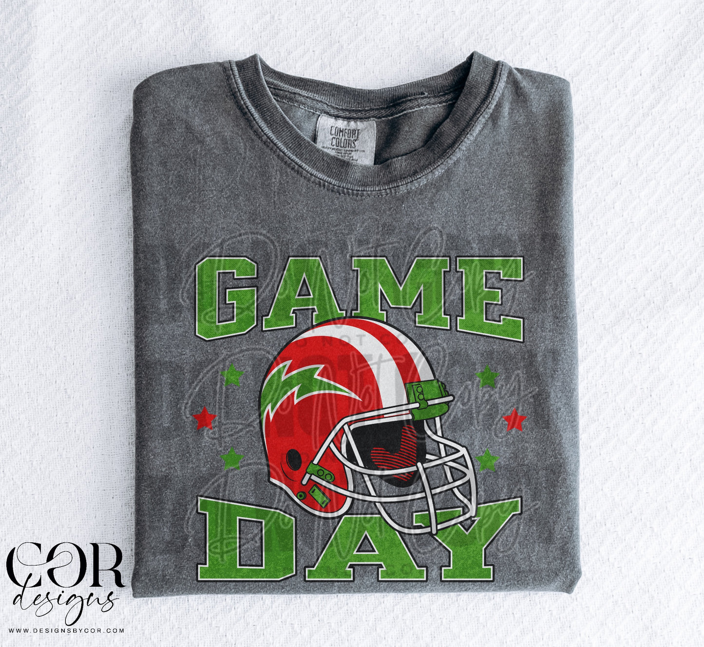 Game Day Green And Red Helmet