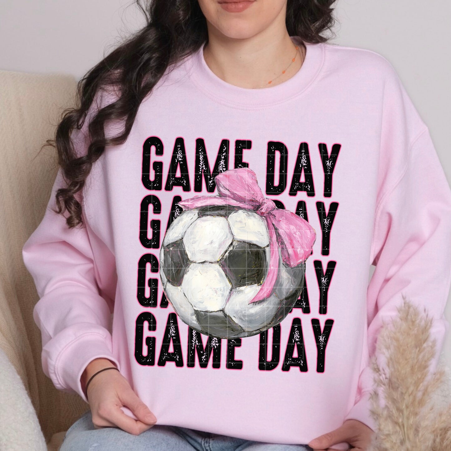 GAME DAY SOCCER PINK BOW