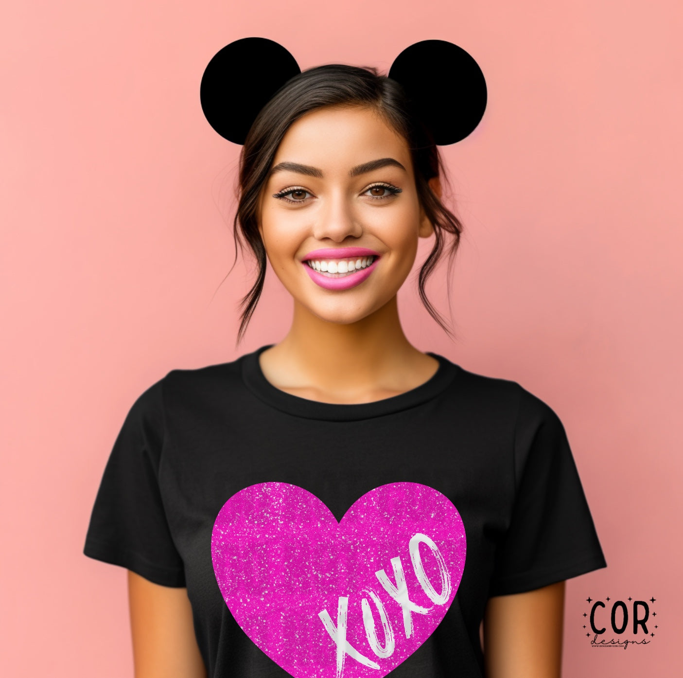 Pink Glitter Heart XoXo
