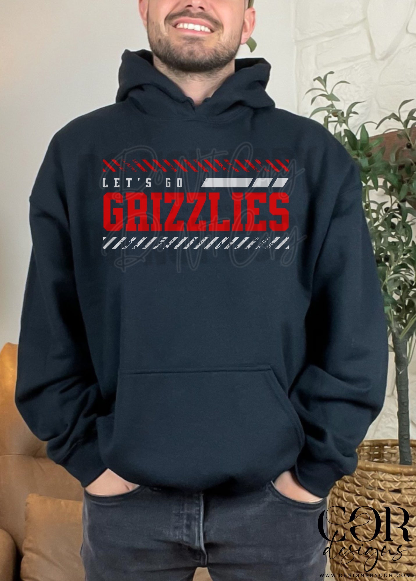 Lets Go Grizzlies White And Red