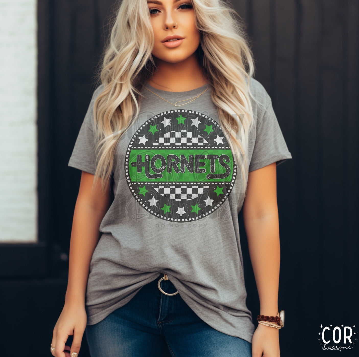 Hornets White And Green Stars Circle