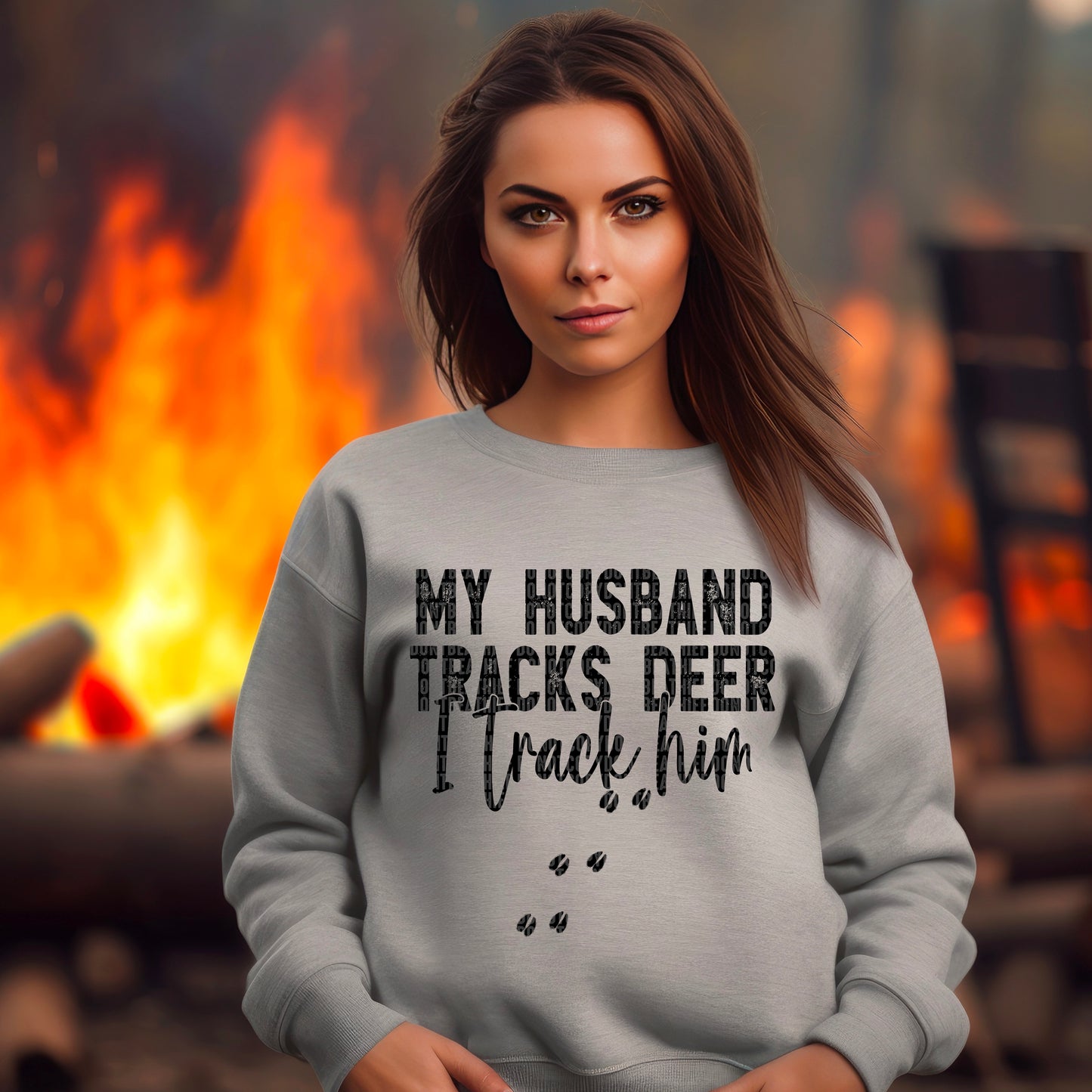 My Husband Tracks Deer- DTF Transfer