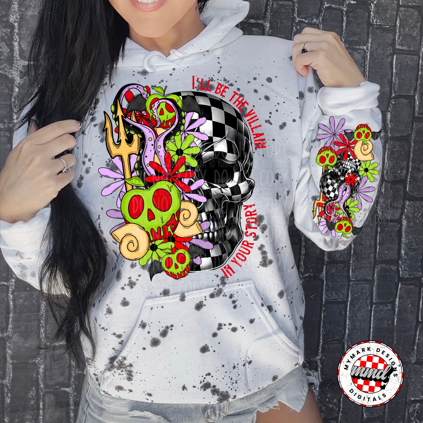 Checkered Skull-Sleeve Design