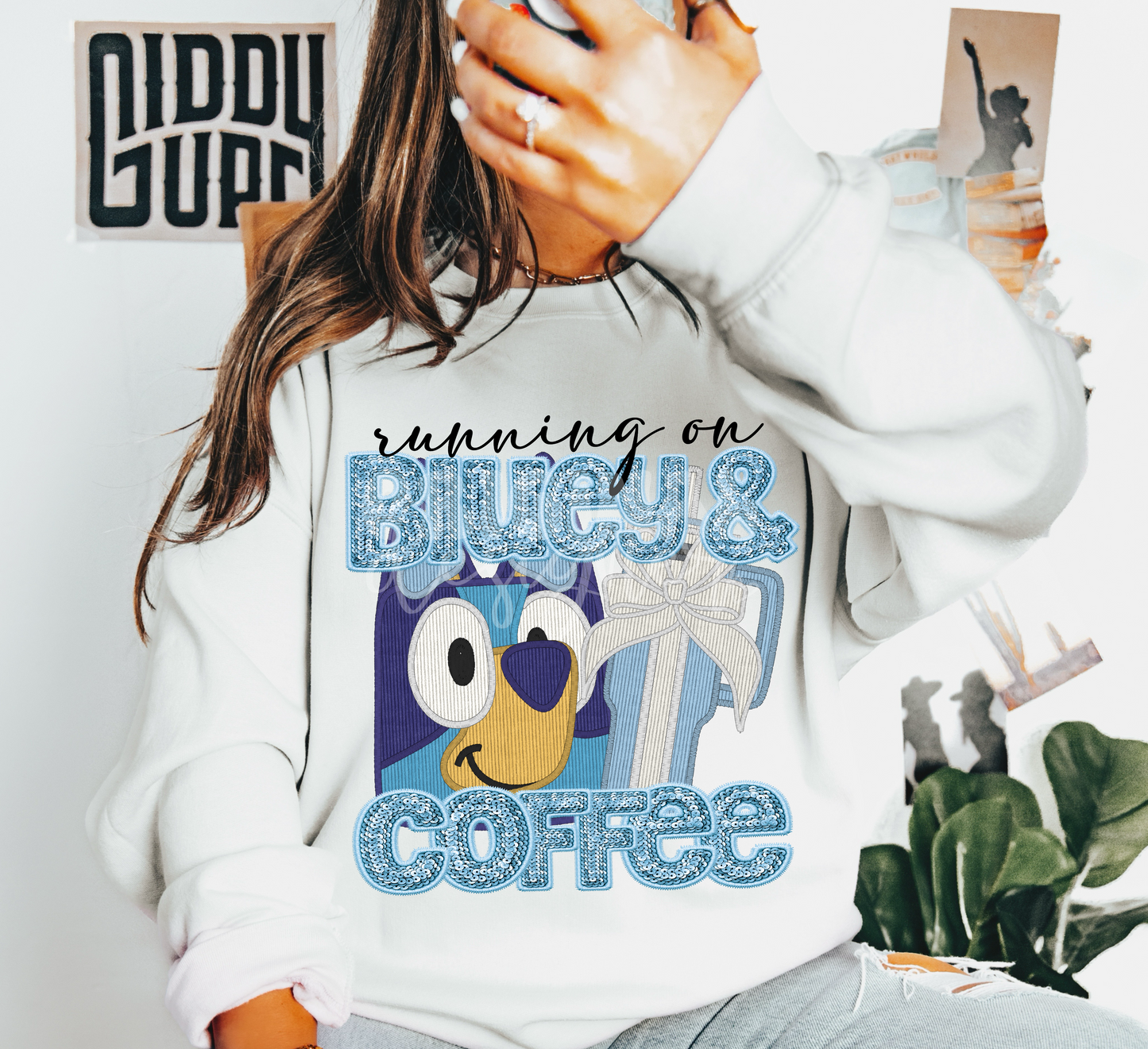 Running On Bluey And Coffee Glitter