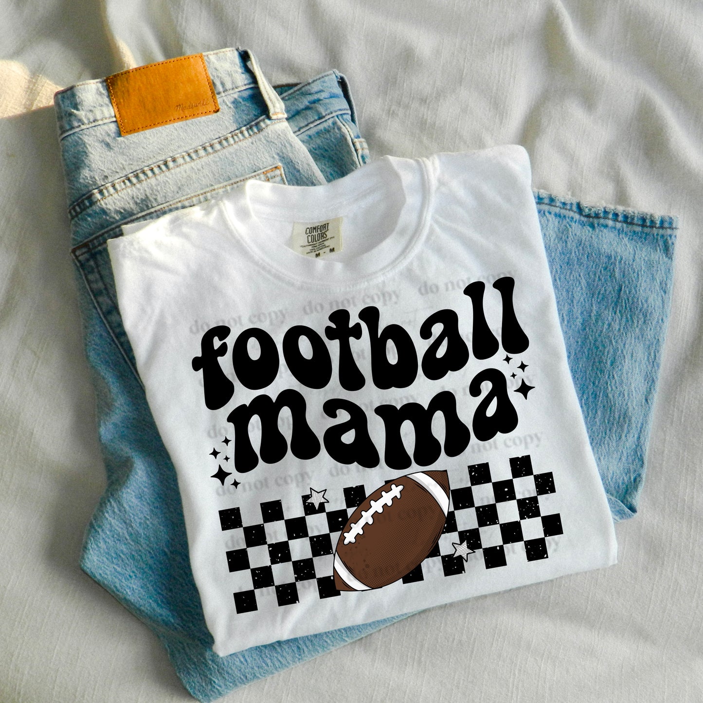FOOTBALL MAMA BLACK CHECKER