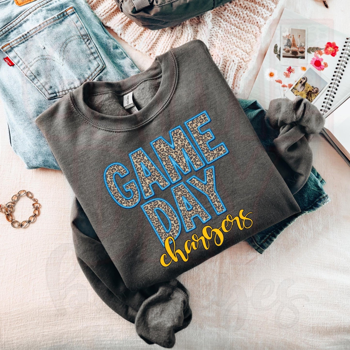Game day, Chargers - cheetah print