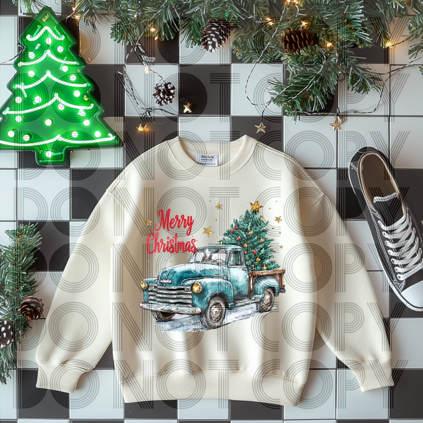 Merry Christmas (Truck w/Tree)