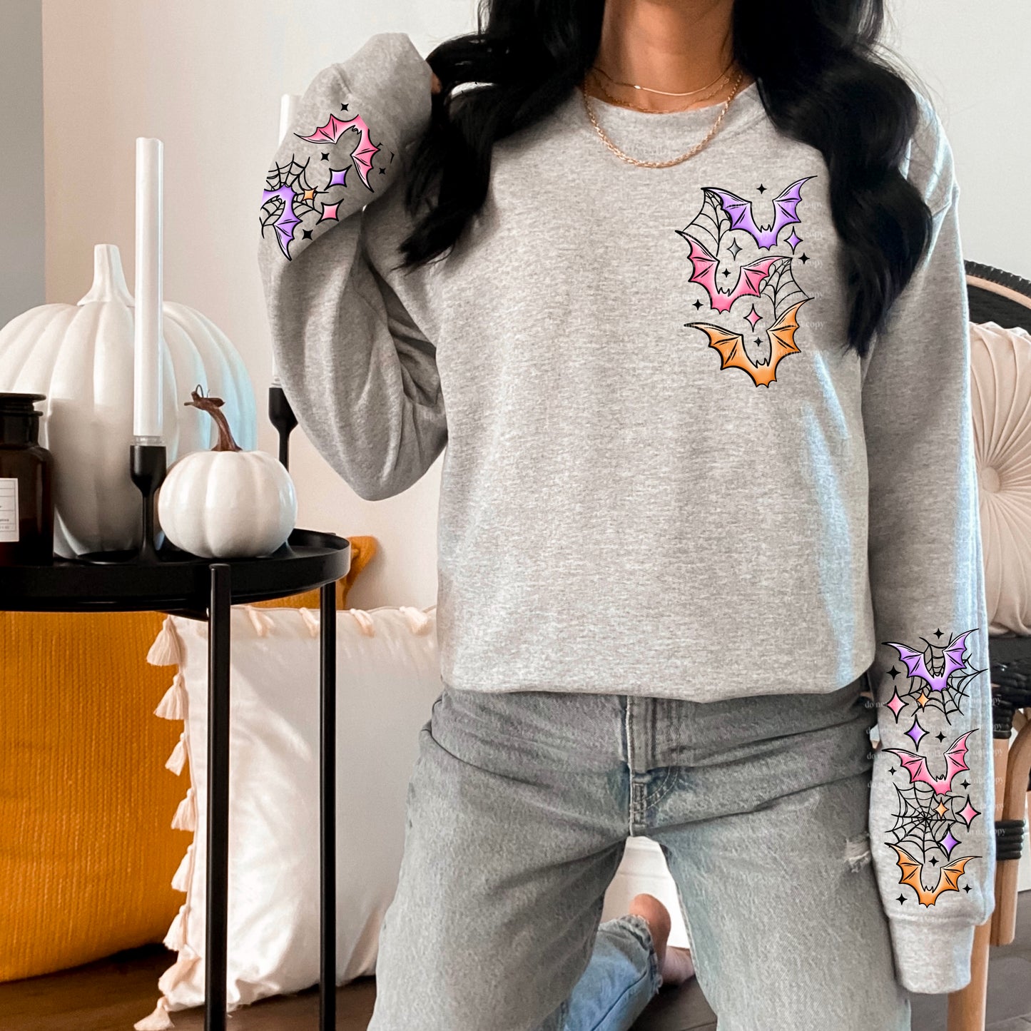 Colorful bats with spiderwebs (Front)