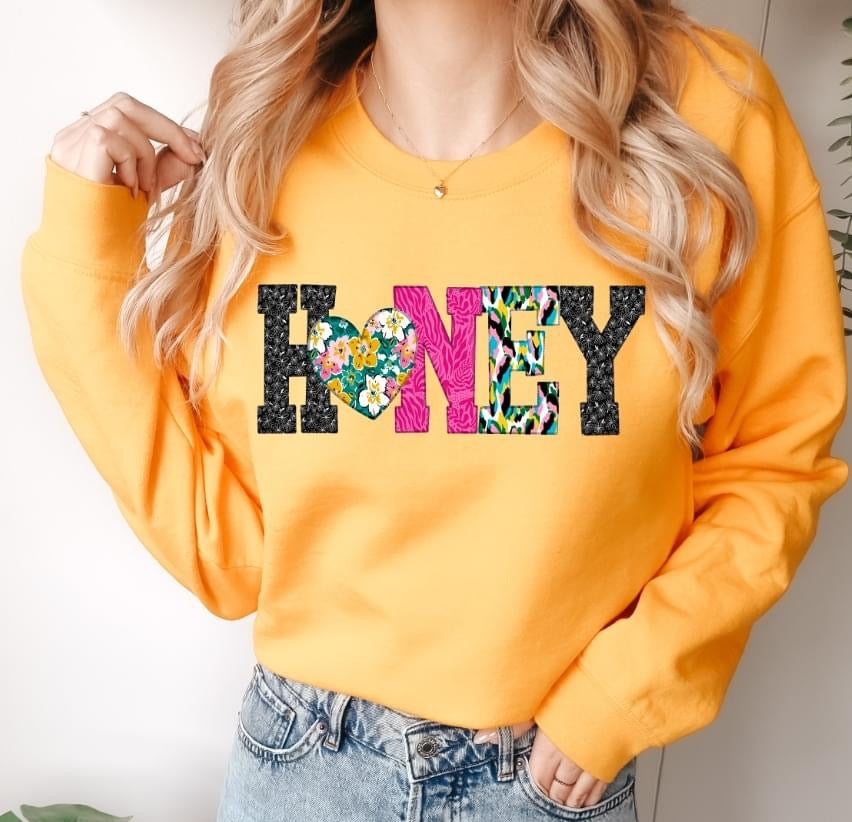 HONEY (Mixed Print Letters) - DTF Transfer