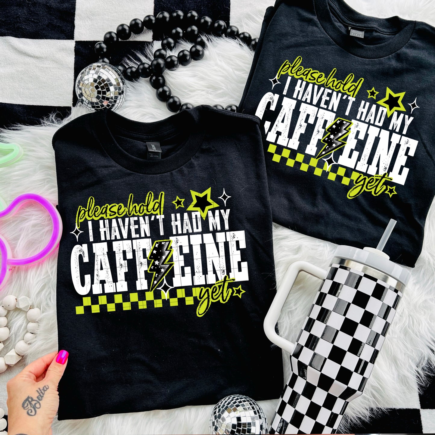 Please hold, I haven't had my caffeine yet (white)