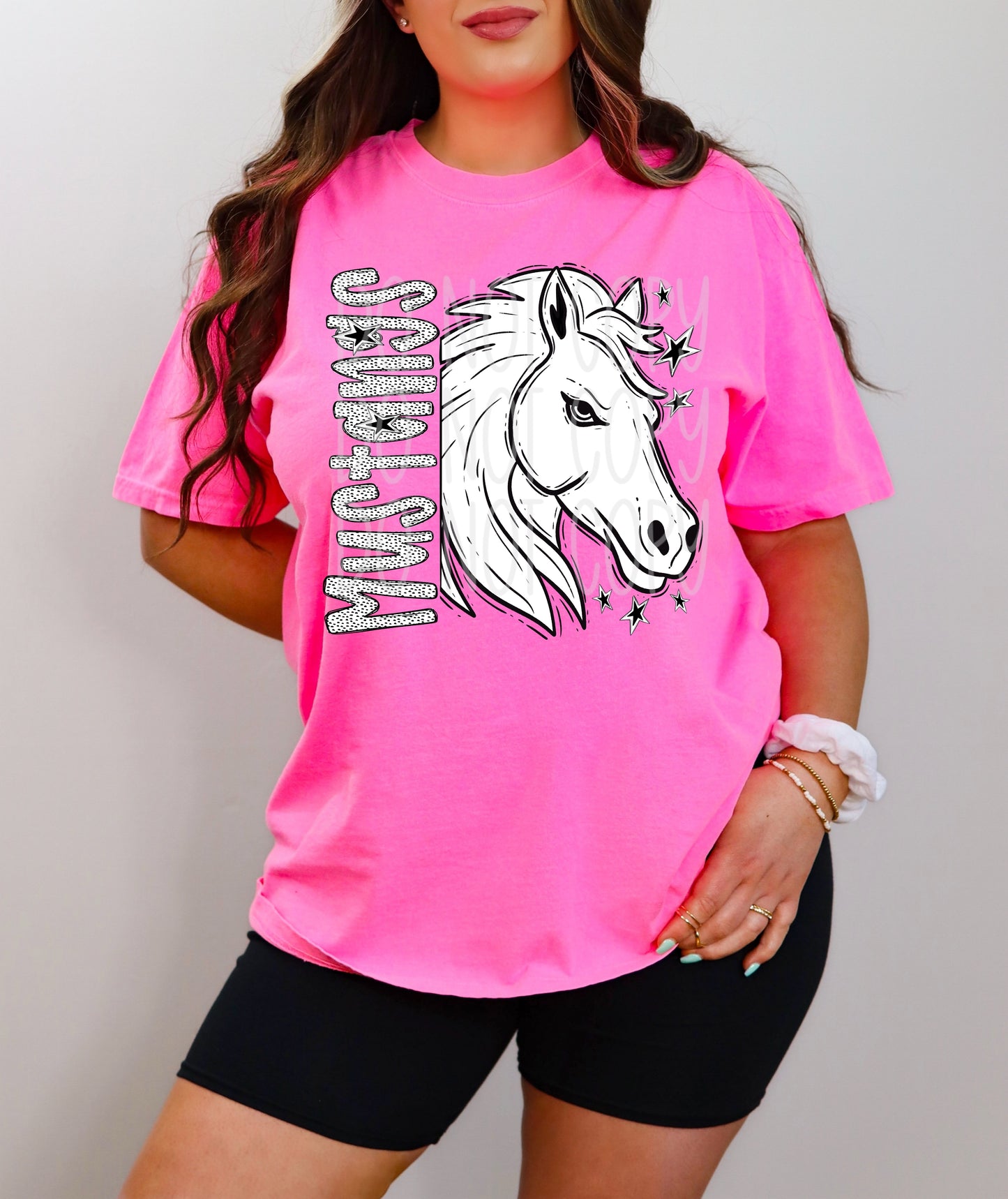 Black and White Mustangs