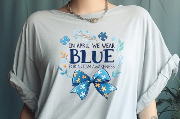 Autism Awareness Blue Bow Puzzle Plants