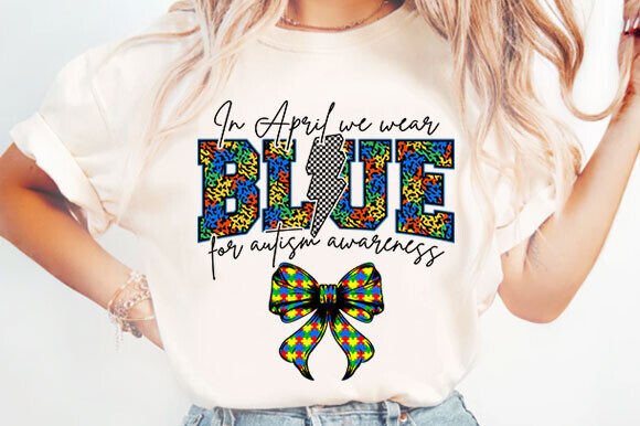 Autism Awareness Blue Colorful Letters