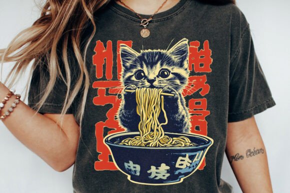 Kitten Eating Ramen