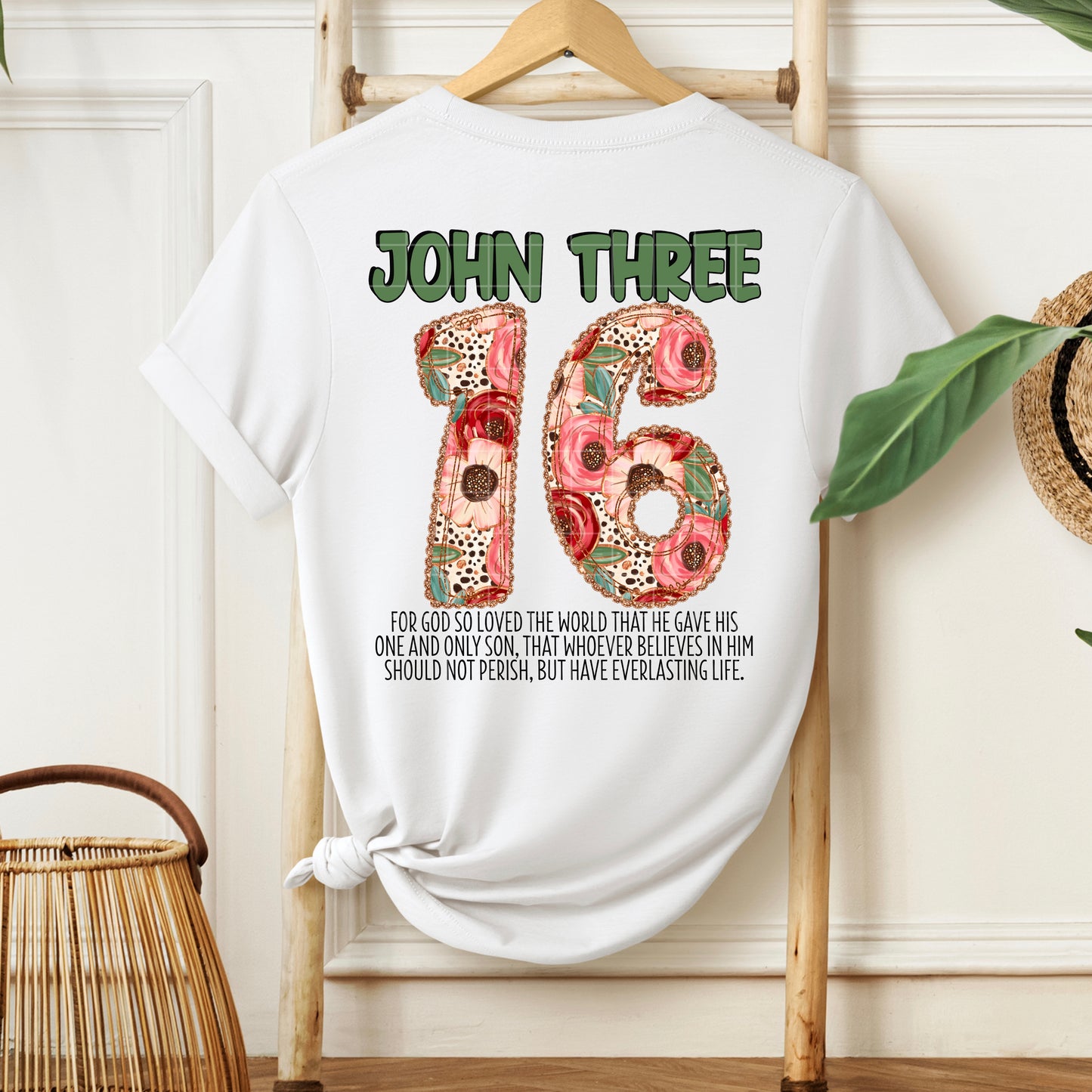 JOHN THREE 16 FLORAL GREEN