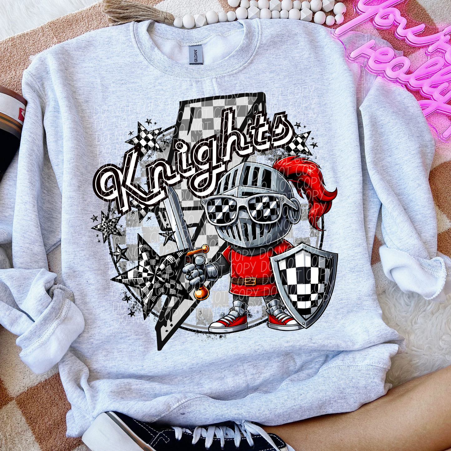 Knights Checkered Lightning Bolt