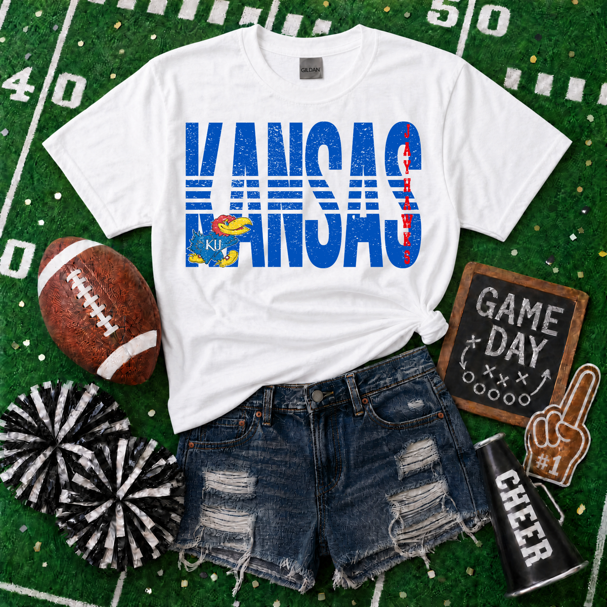 College Lined - Kansas Jayhawks