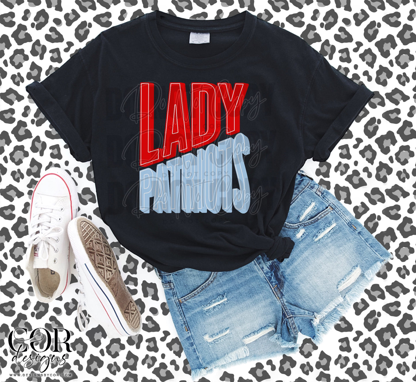 Lady Patriots Red And Light Blue