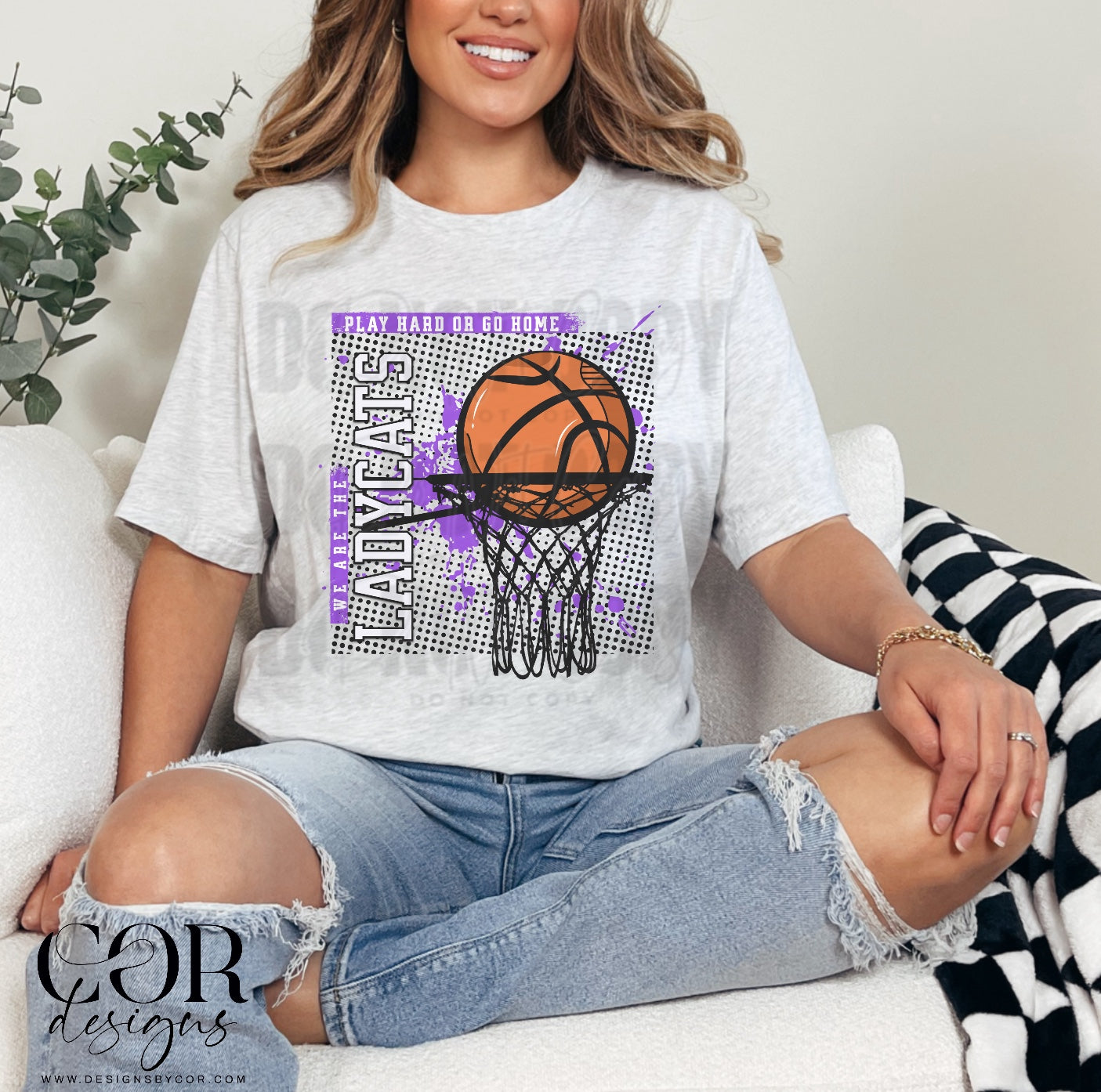 Play Hard Or Go Home Ladycats Purple