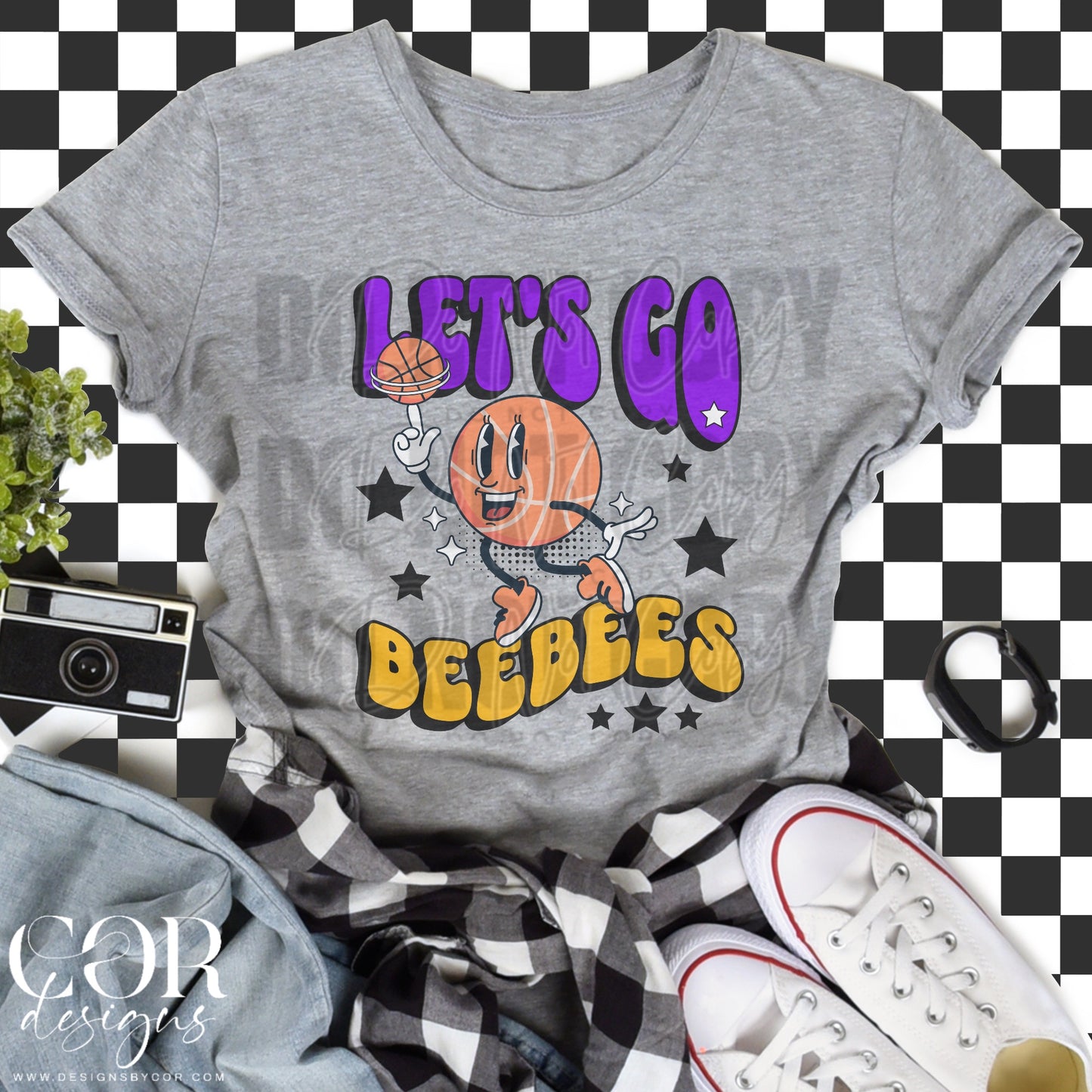 Lets Go Beebees Purple And Yellow Basketball