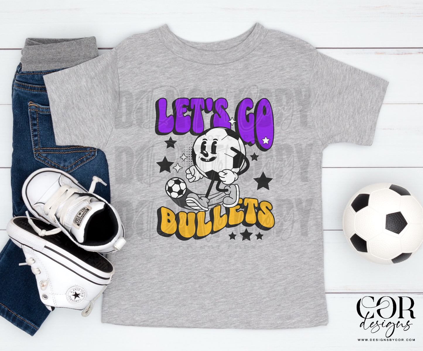 Lets Go Bullets Purple And Yellow Soccer