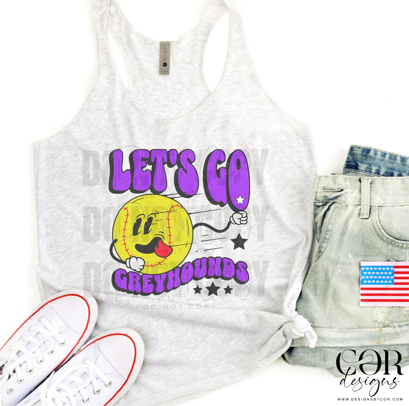 Lets Go Eagles Purple Softball