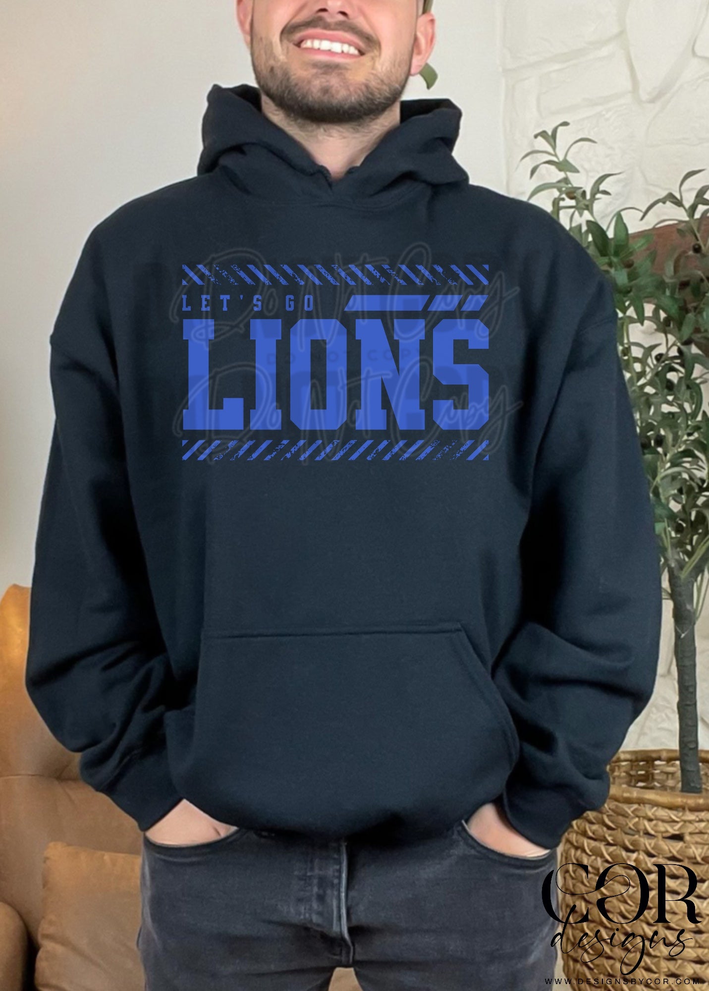 Lets Go Lions Blue