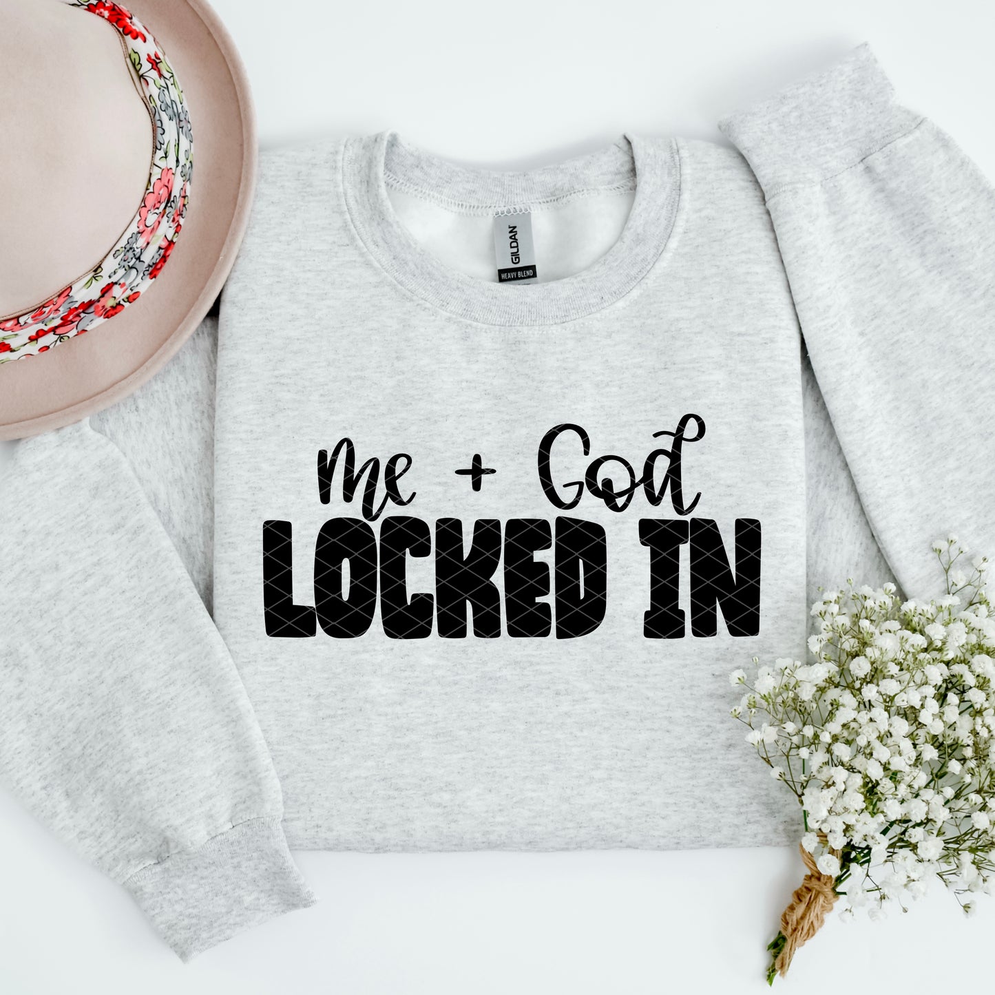 ME + GOD LOCKED IN (BLACK LETTERS)