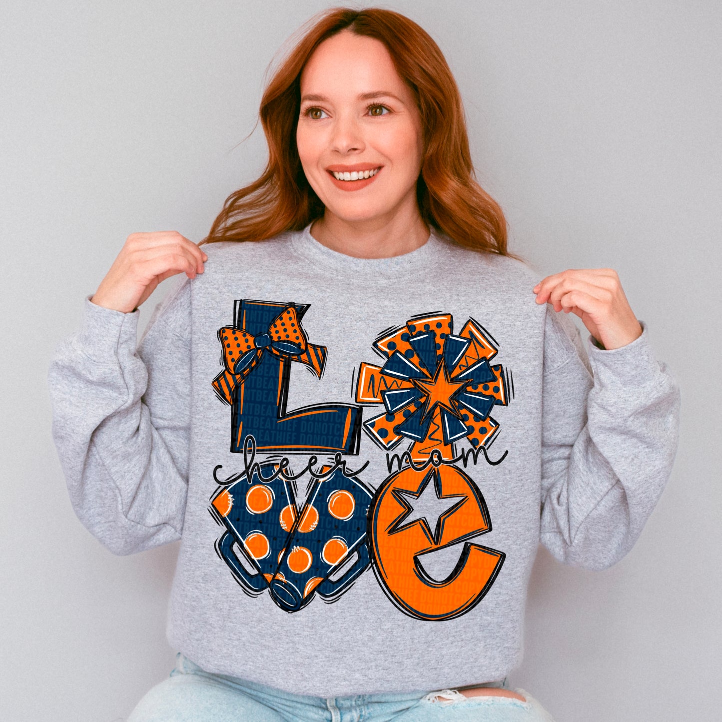 Blue and Orange Love Cheer Mom