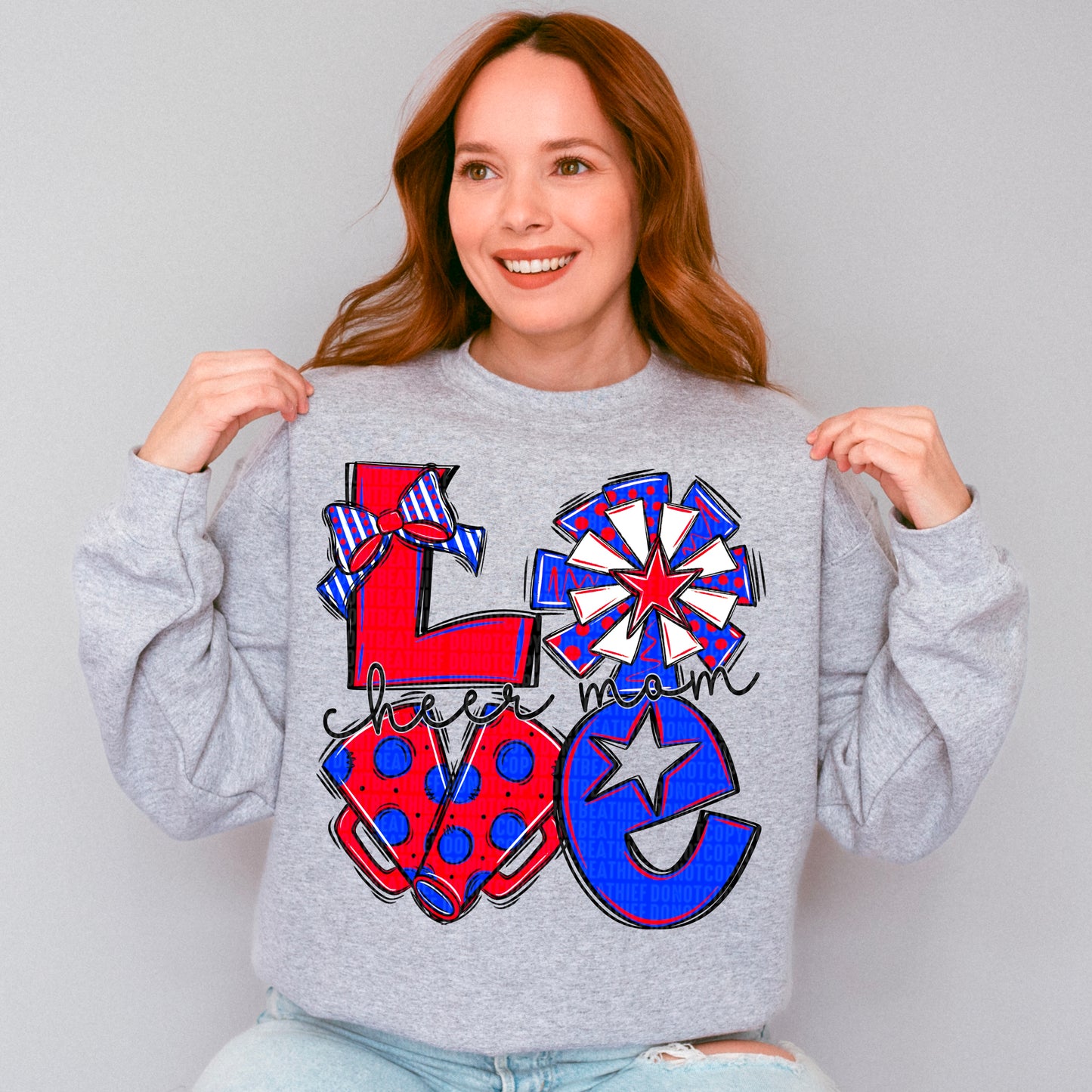 Red and Blue Love Cheer Mom