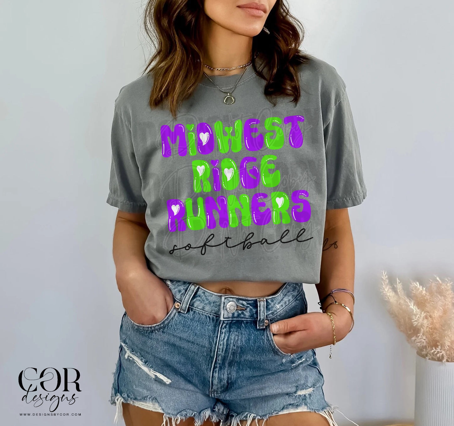 Midwest ridge runners softball (green/purple)