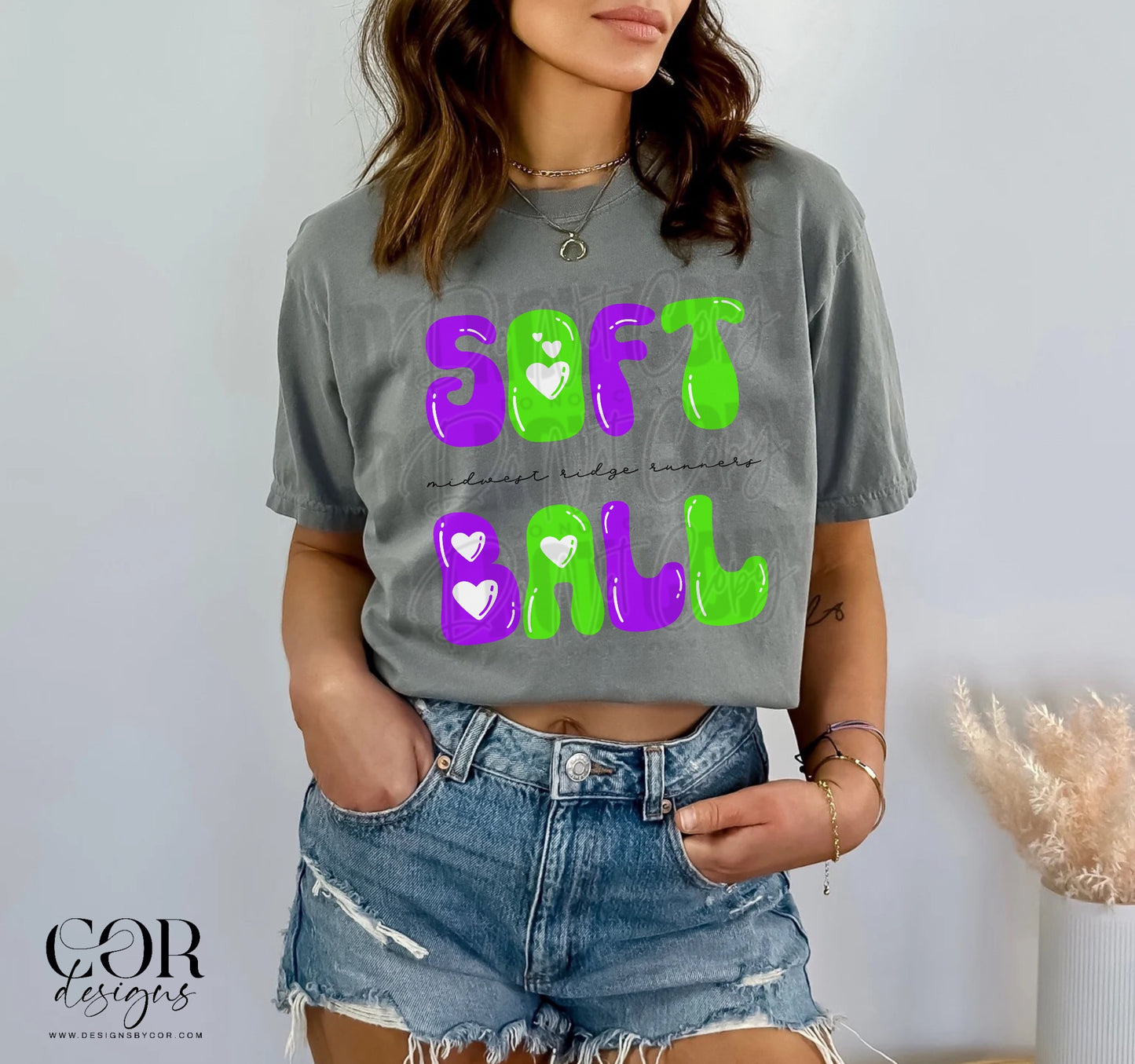 Midwest ridge runners softball (green/purple)