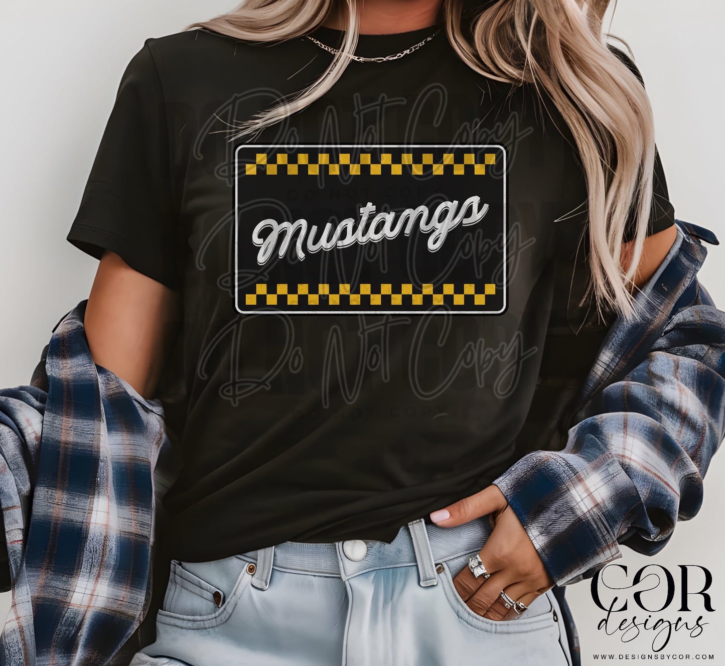Mustangs Black And Yellow Checkered