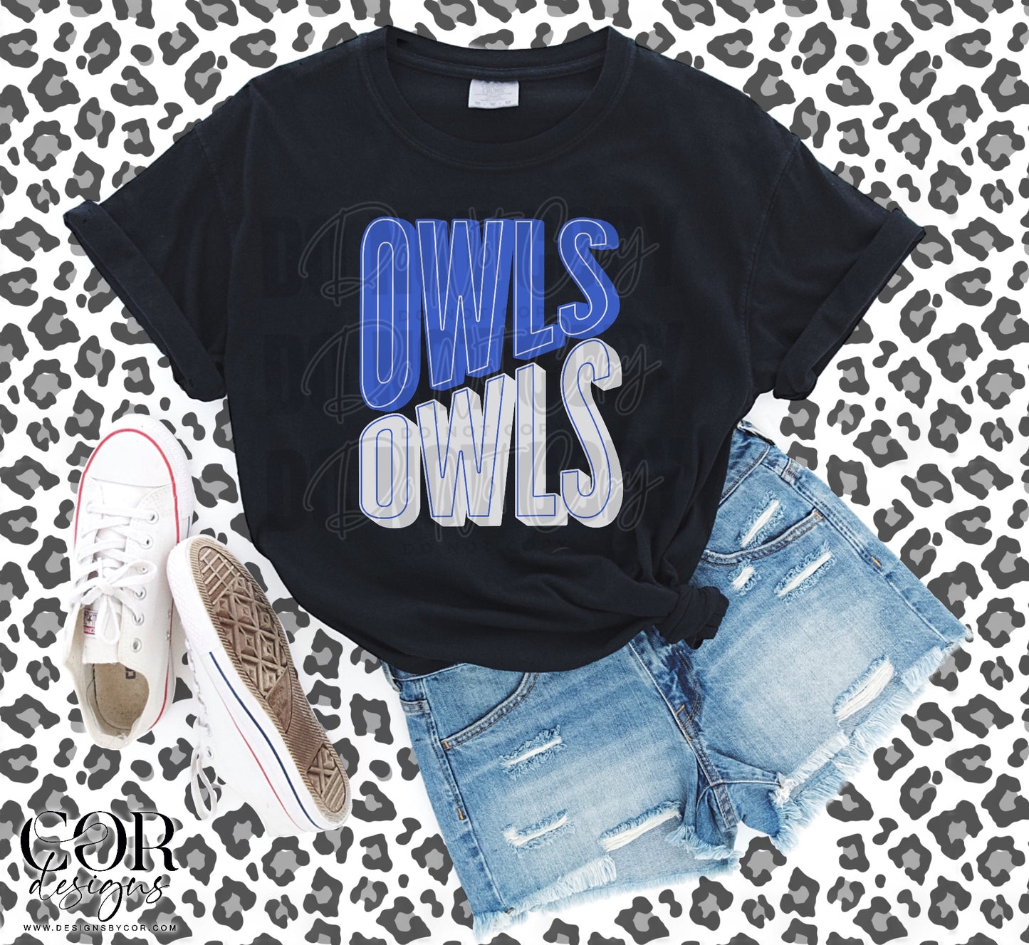 Owls Blue and White