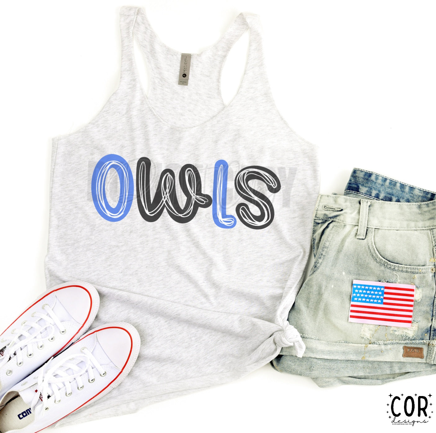 Owls Blue And Black