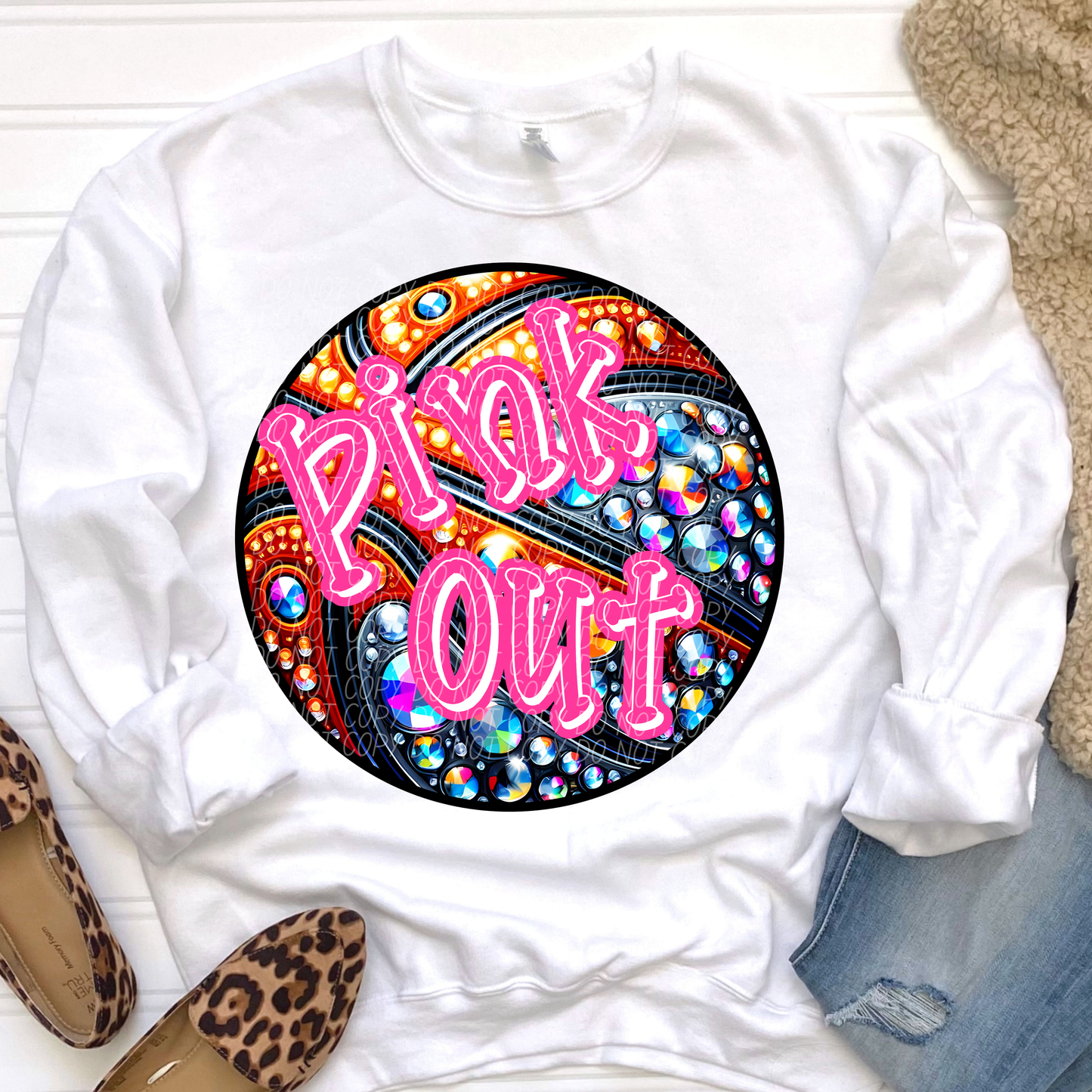 Pink Out Basketball Glitter