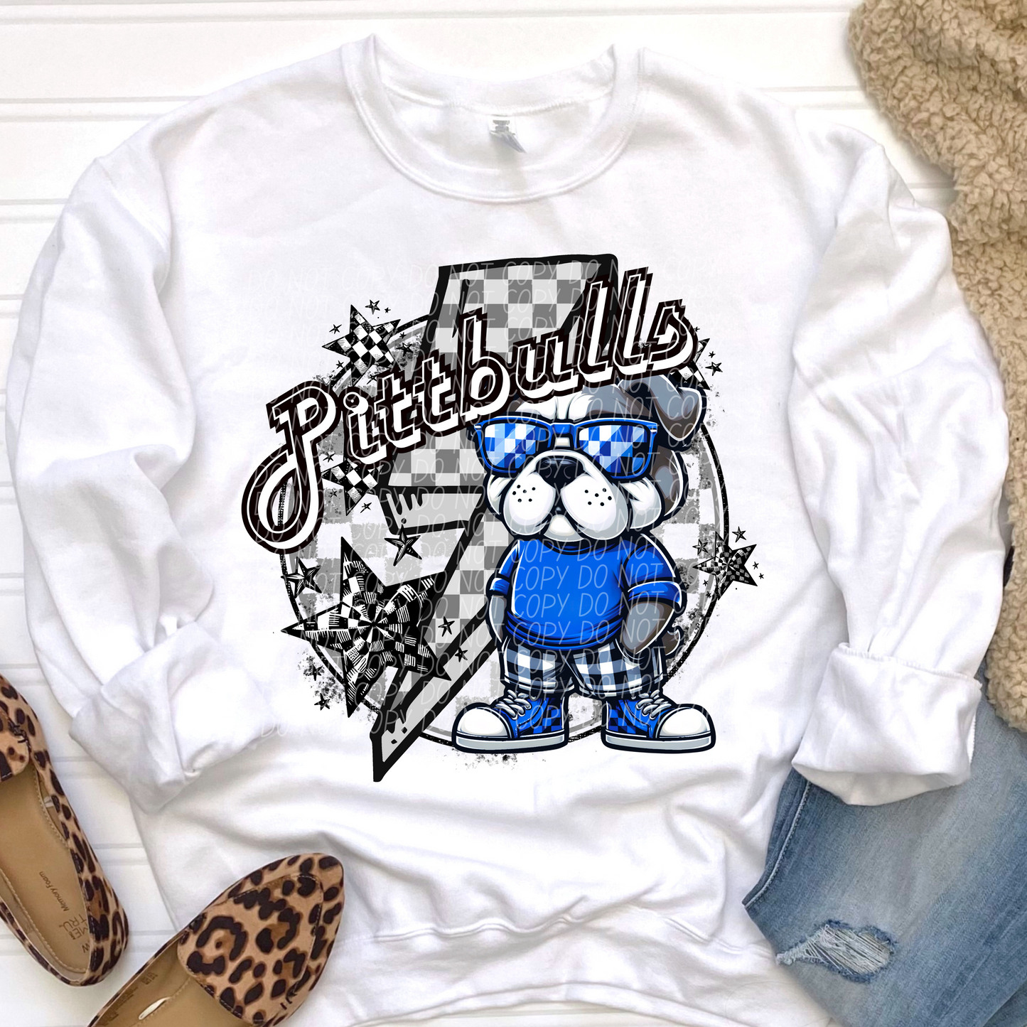 Pitbulls Checkered Lightning Bolt