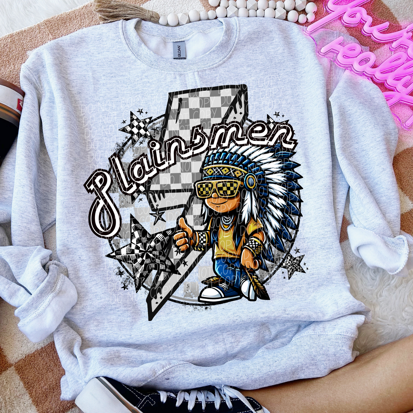 Plainsman Checkered Lightning Bolt